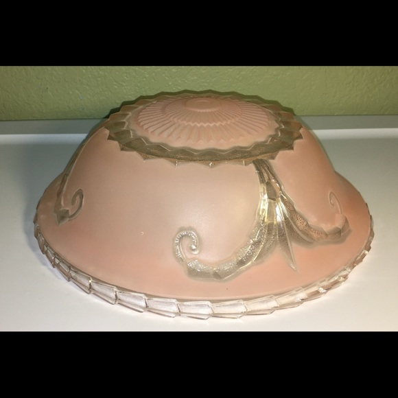 Vintage Frosted Pink Ceiling Light Shade - Picture 6 of 12